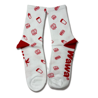 Wawa Knit Red & White Sock