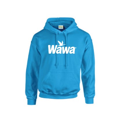Wawa  Classic Sapphire Blue Pullover Hoodie with Wawa White Logo on front chest